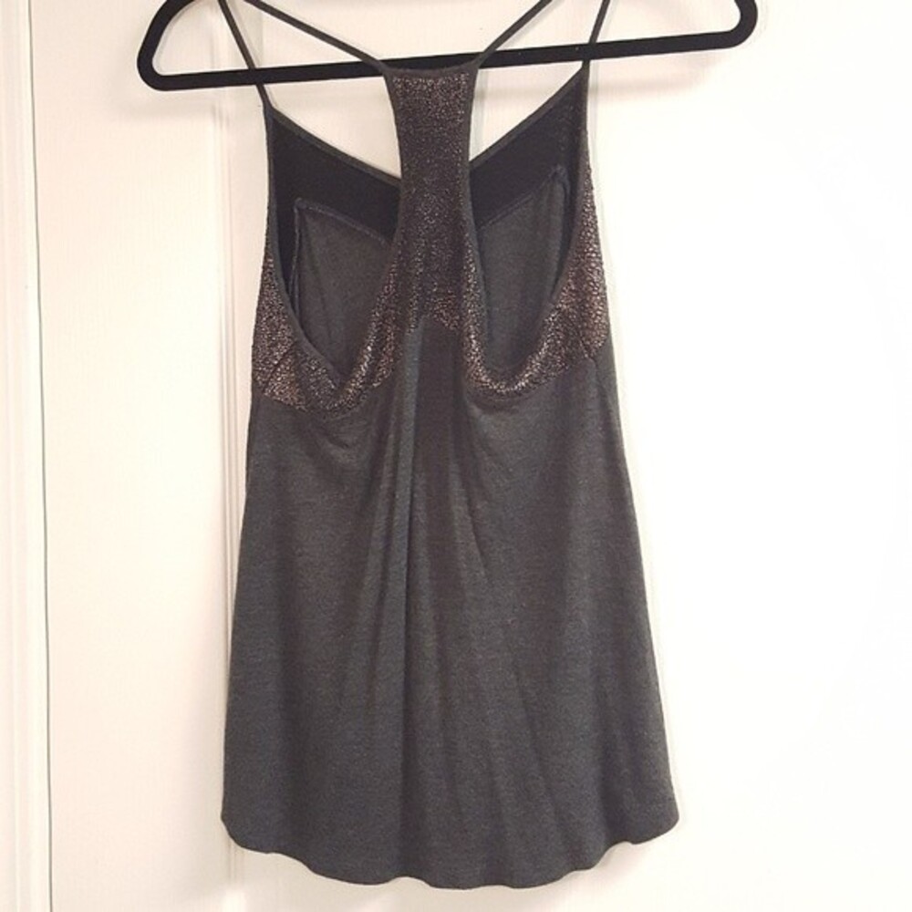 Express Gray Metallic Racer Back Tank - Picture 5 of 5